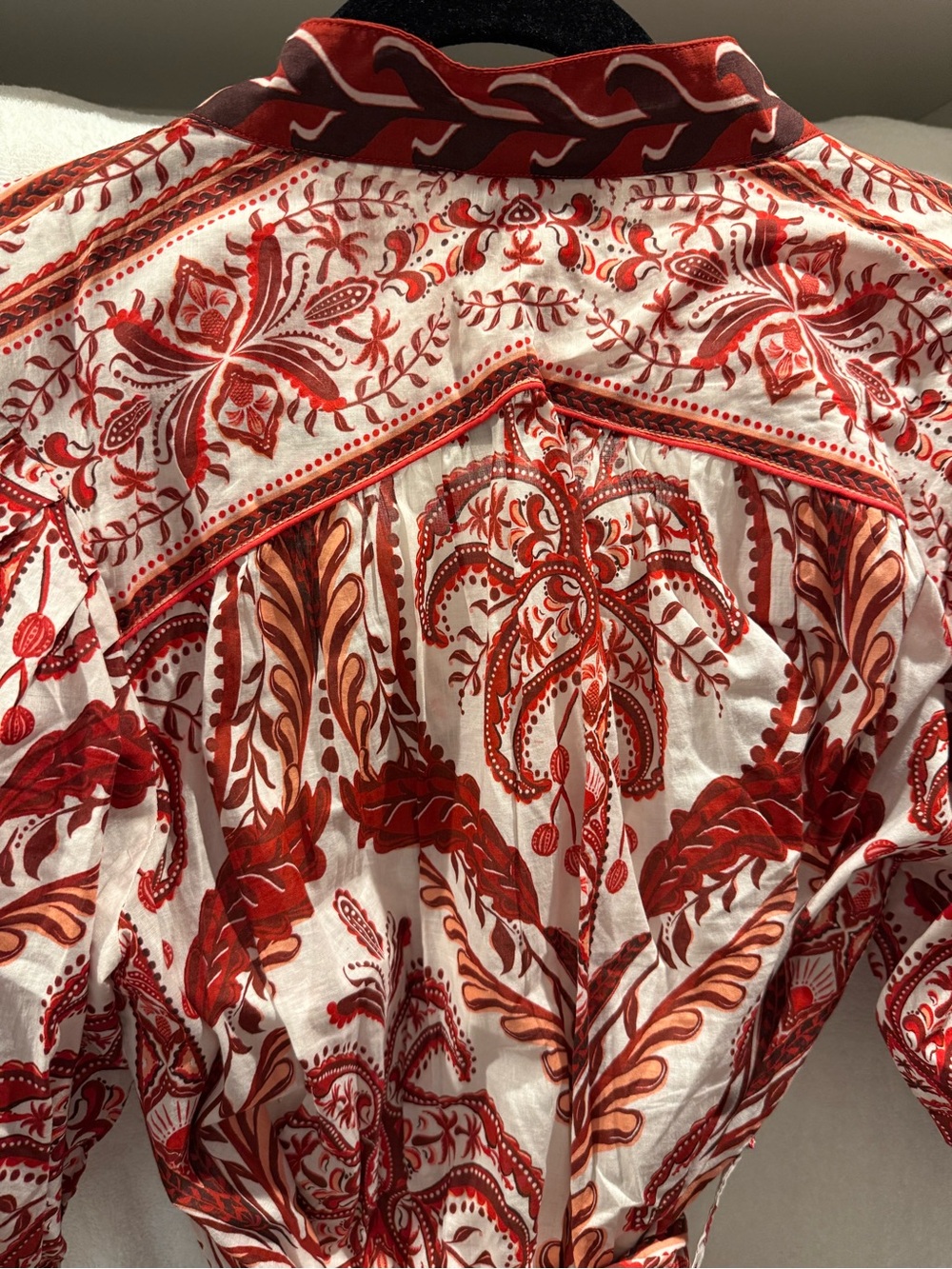 FARM Rio Red and Off White tropical cameo belted maxi dress, M - Picture 6 of 8